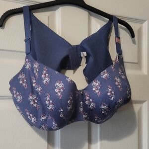 Floral Blue Women's Bra